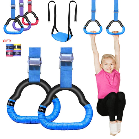 Kids Gymnastics Rings – Non-Slip with Adjustable Straps
