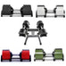 Adjustable Dumbbells – Up to 45kg, Fast-Adjust, Multi-Color Set