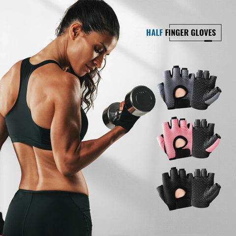 Women's Gym Gloves – Breathable, Anti-Slip Half Finger