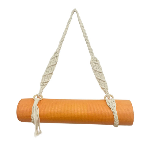 Boho Macrame Yoga Mat Strap – Adjustable & Handmade