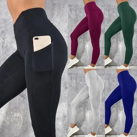 Women's High-Waist Leggings – Stretchy, Butt-Lifting with Pocket